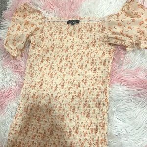 Flower print light pink dress